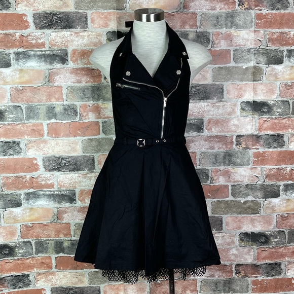 Royal Bones Dresses & Skirts - Royal Bones by Tripp NYC Biker Moto Zipper Black Dress